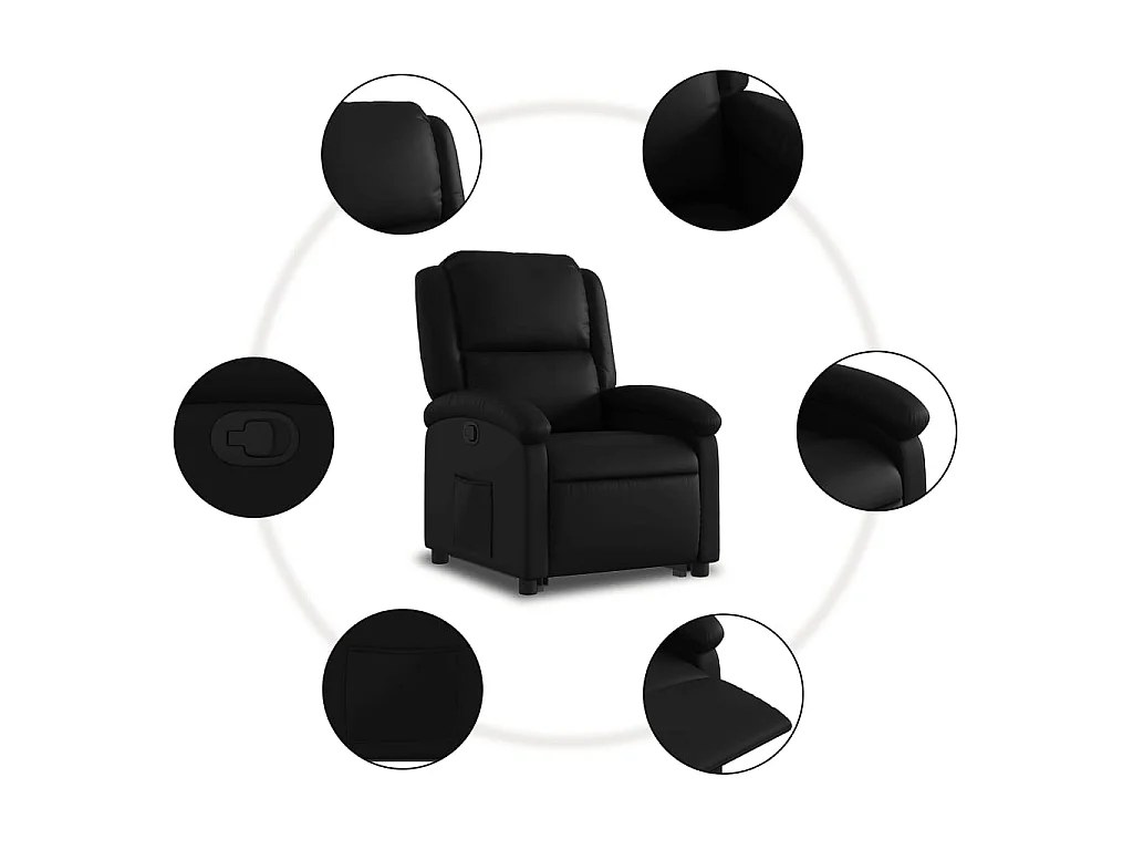 Fauteuil inclinable Noir Similicuir