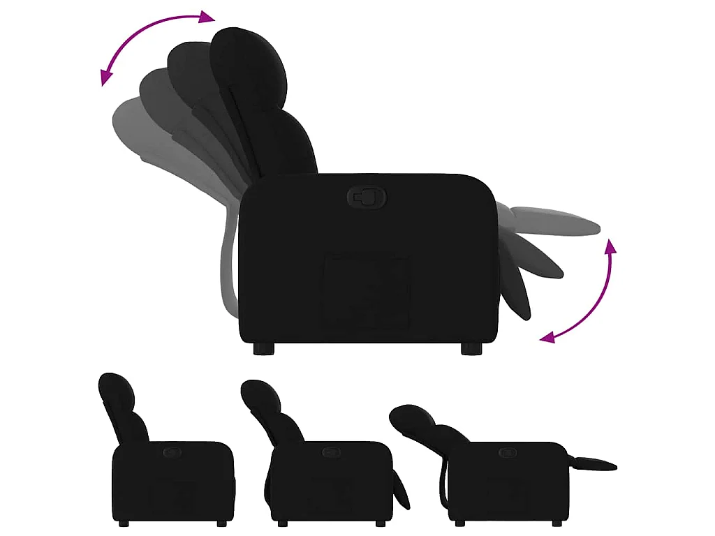 Fauteuil inclinable Noir Tissu