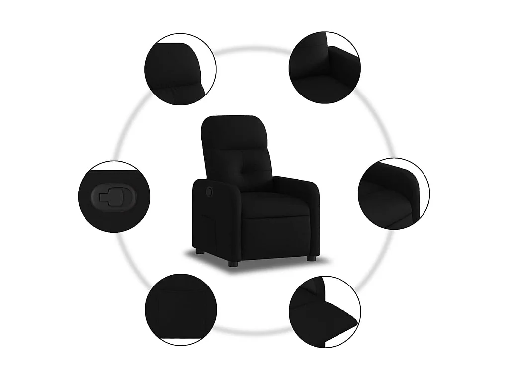 Fauteuil inclinable Noir Tissu