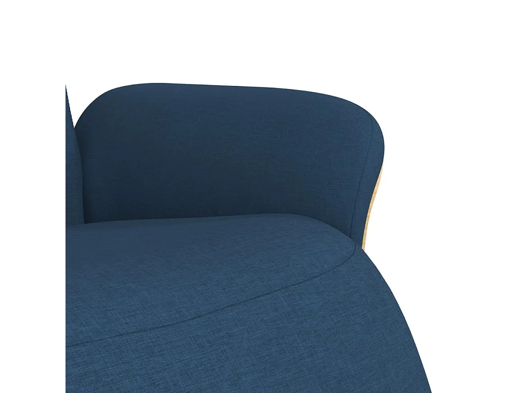 Fauteuil inclinable avec repose-pieds bleu tissu