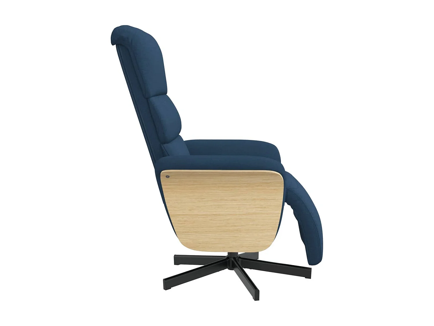 Fauteuil inclinable avec repose-pieds bleu tissu