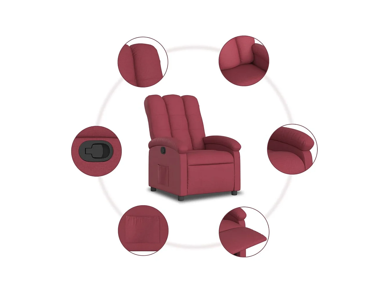 Fauteuil inclinable Rouge bordeaux Tissu