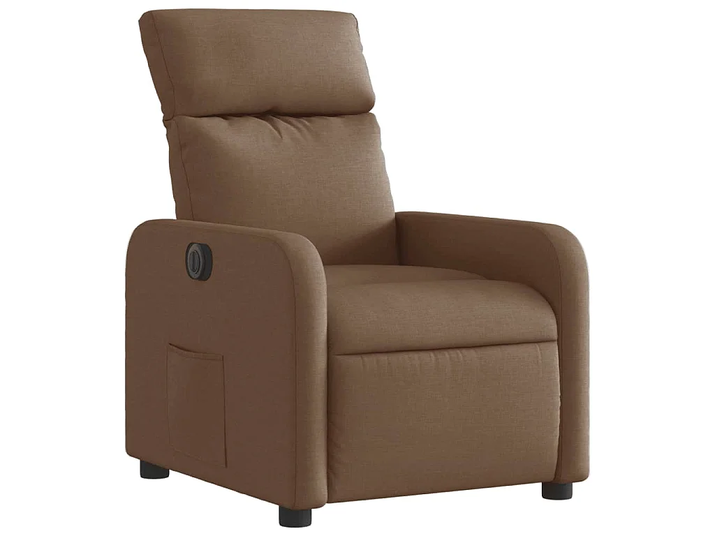 Fauteuil inclinable électrique Marron Tissu