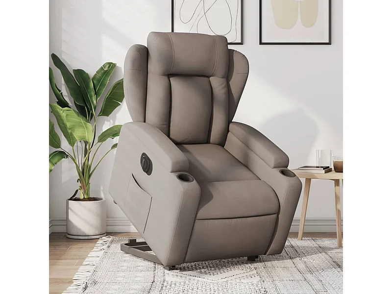 Fauteuil inclinable électrique taupe tissu