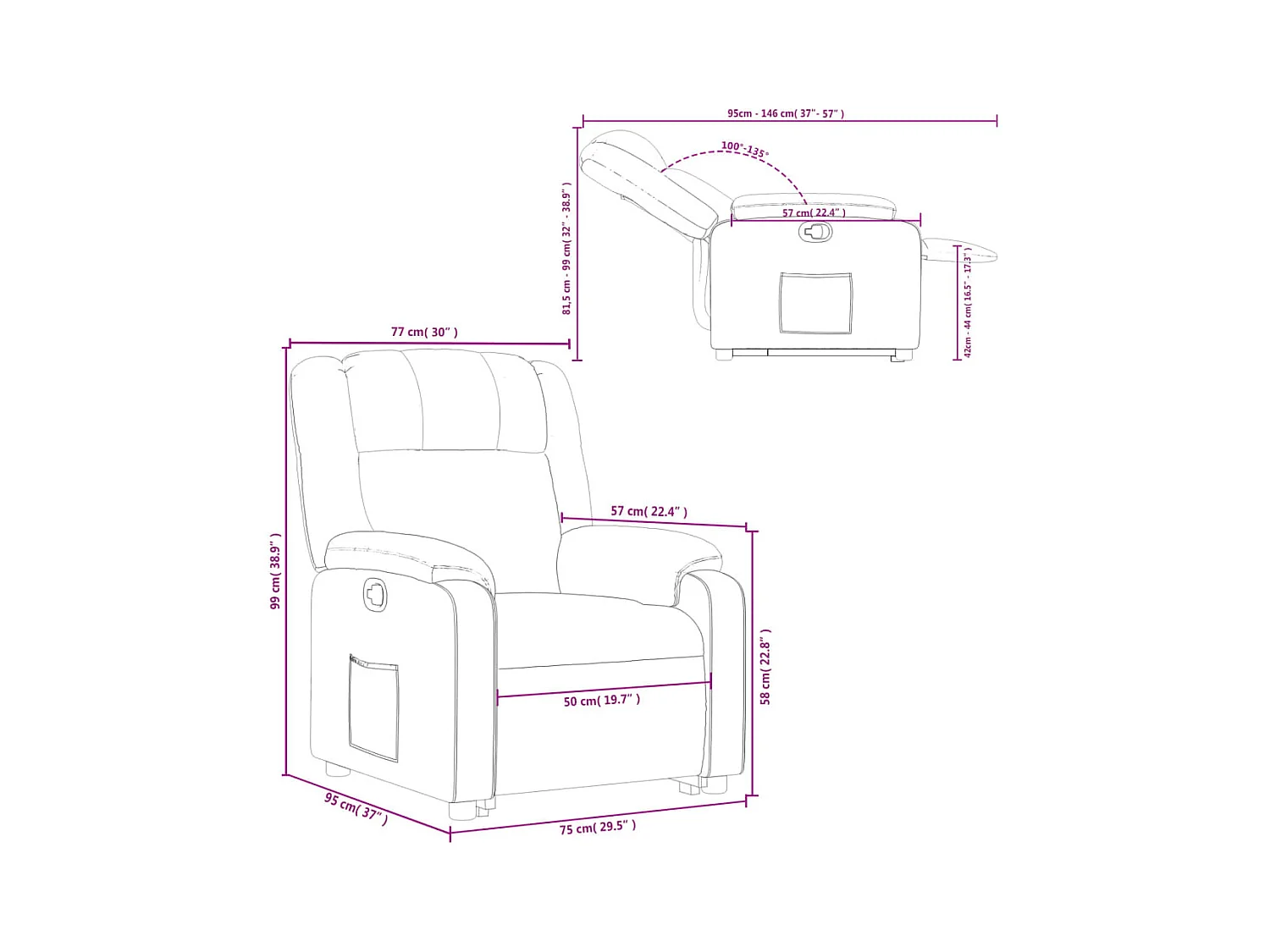 Sta-op-stoel kunstleer zwart