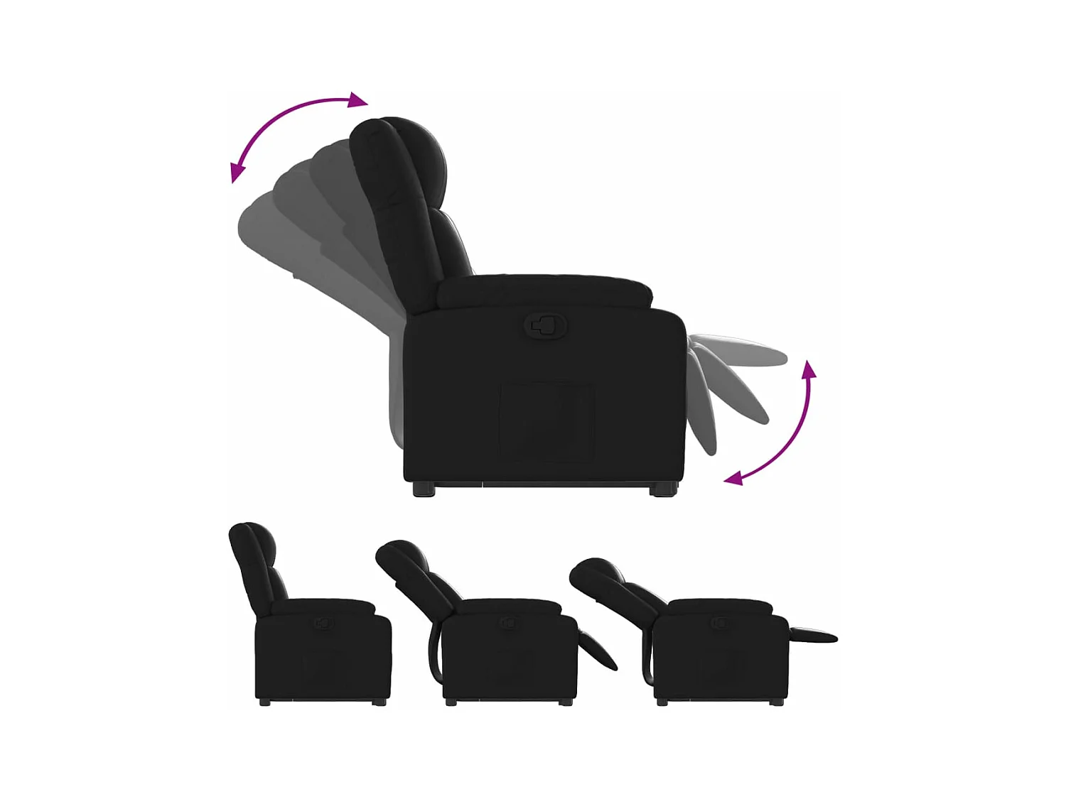 Sta-op-stoel kunstleer zwart