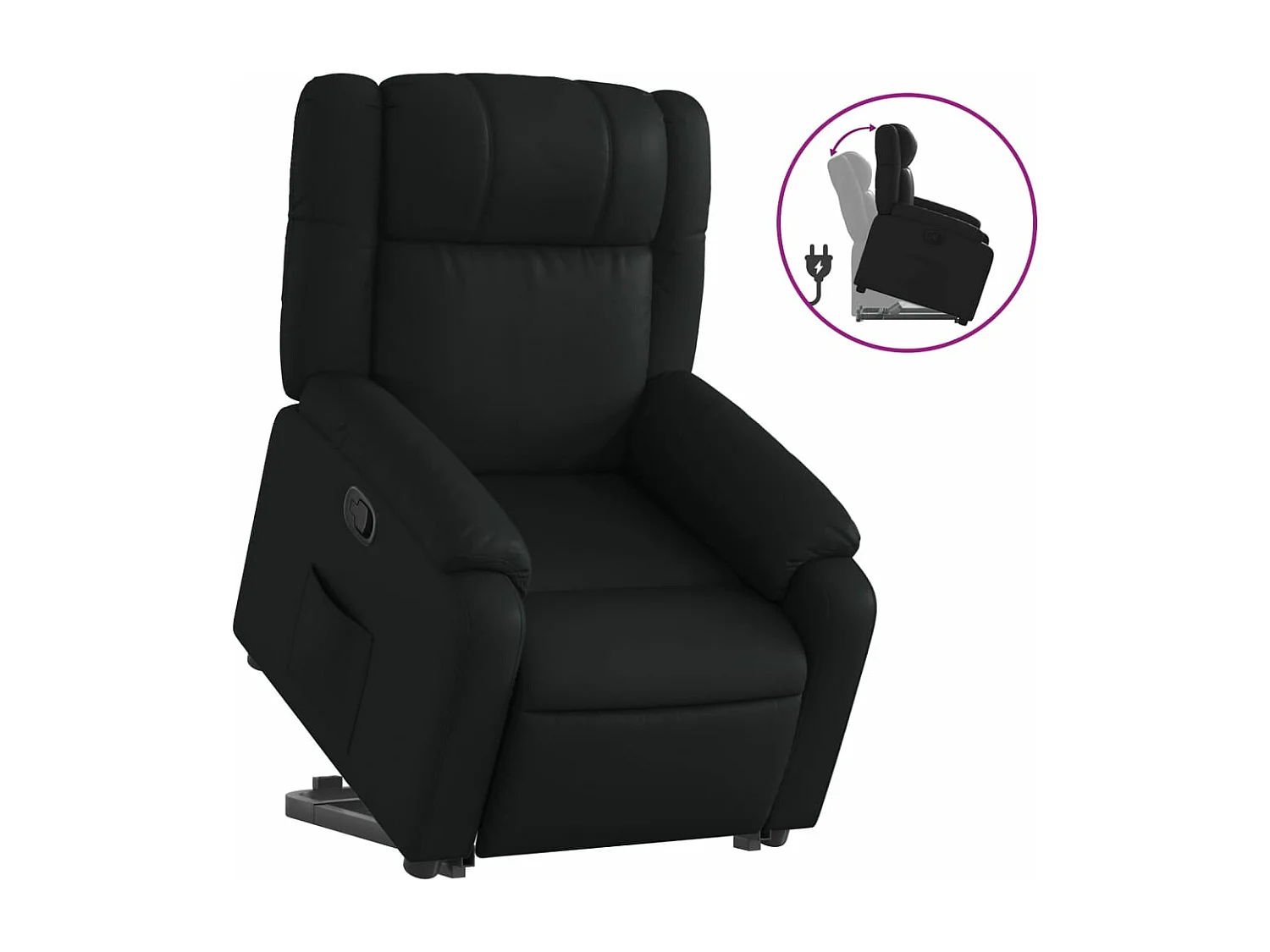 Fauteuil inclinable Noir Similicuir