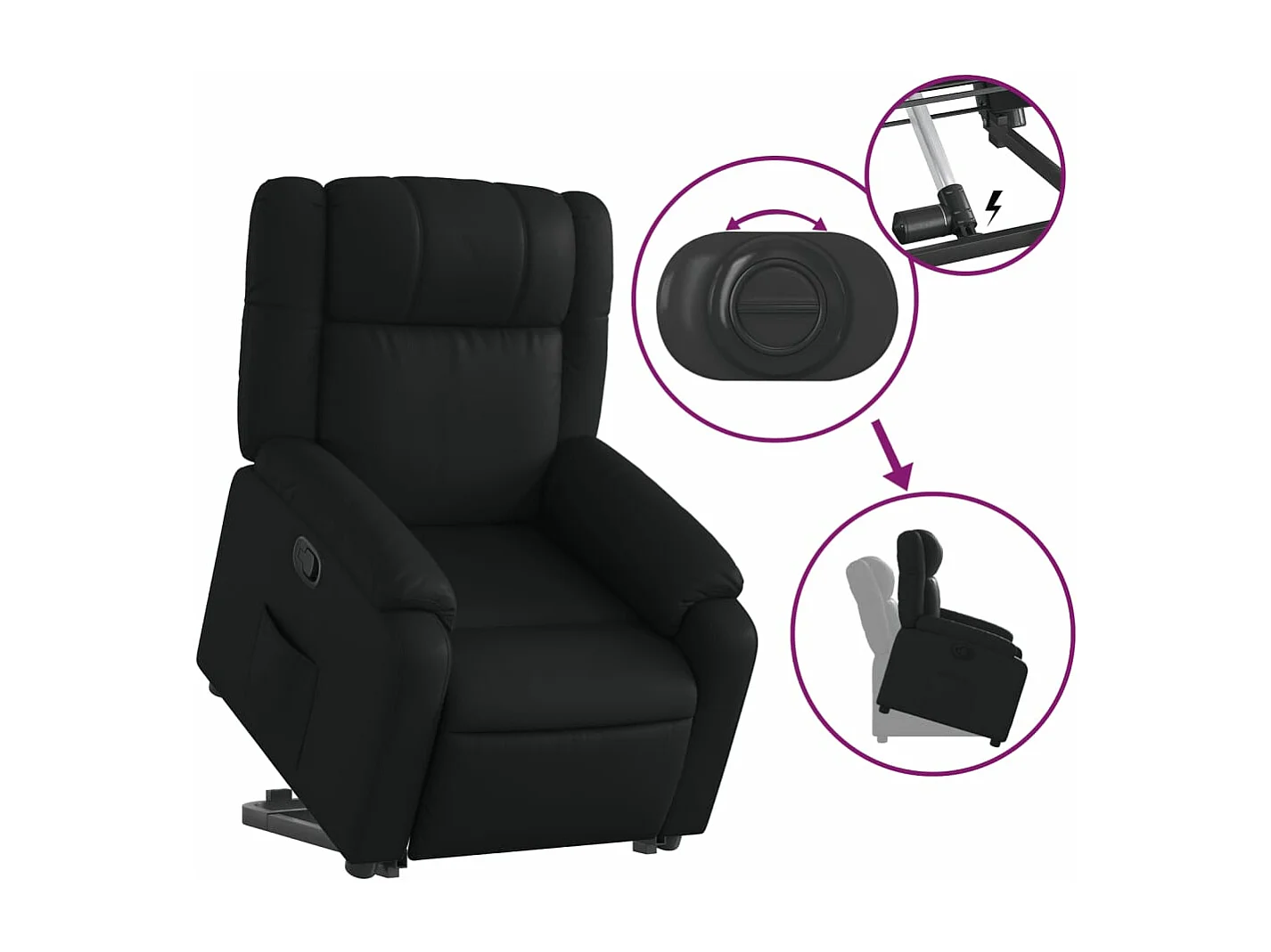 Fauteuil inclinable Noir Similicuir