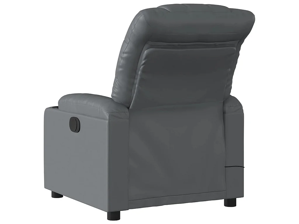 Poltrona Massaggiante Elettrica Reclinabile Grigio Similpelle