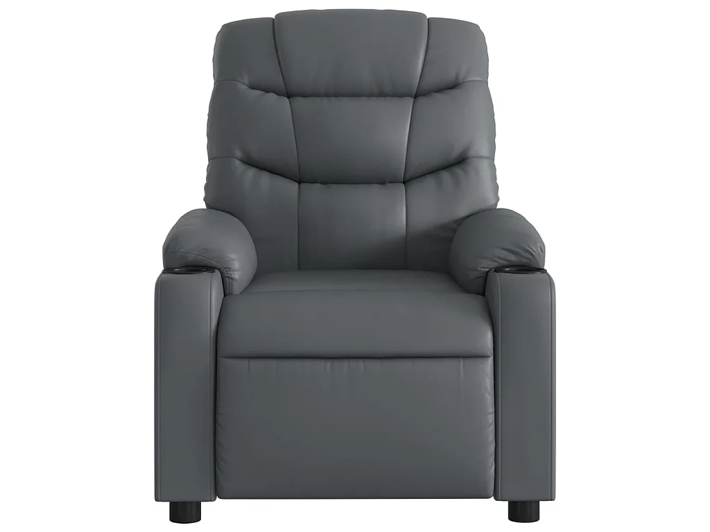 Poltrona Massaggiante Elettrica Reclinabile Grigio Similpelle