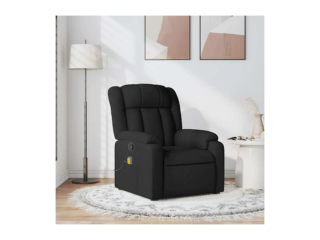 Fauteuil de massage inclinable Noir Tissu