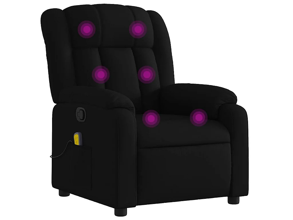 Fauteuil de massage inclinable Noir Tissu