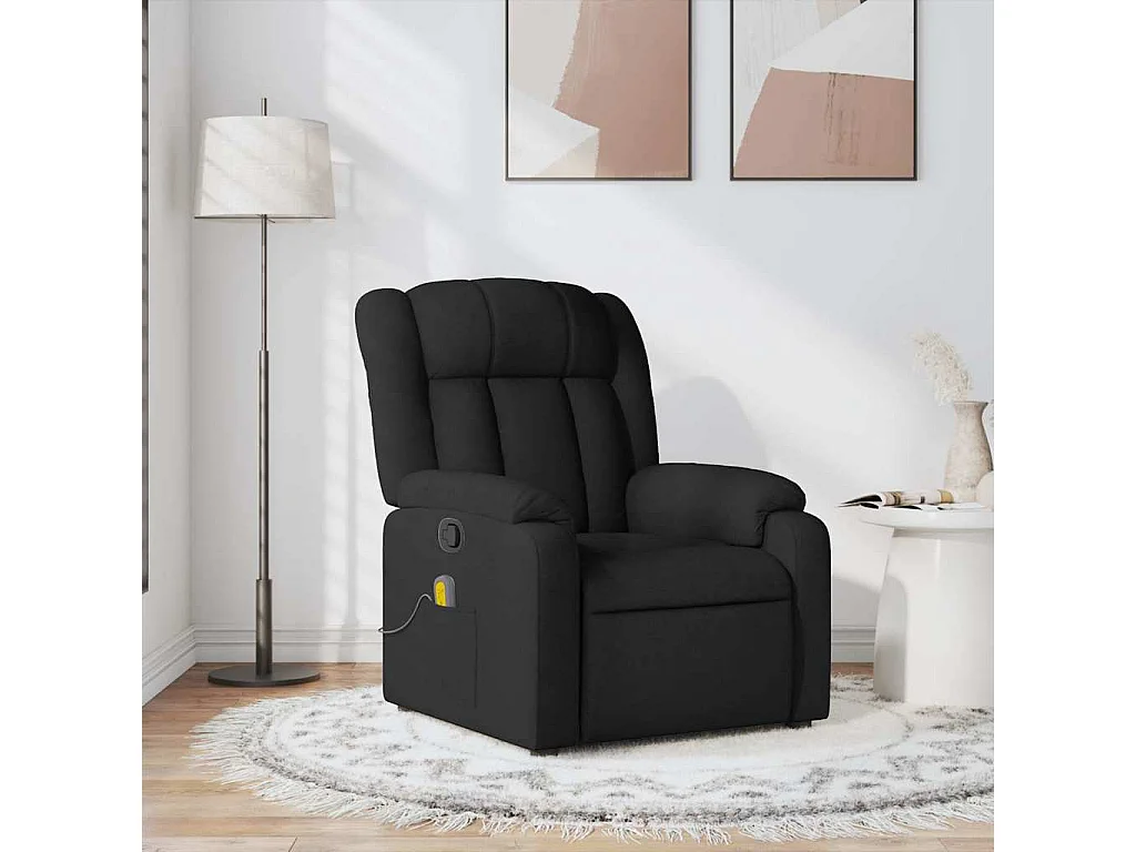 Fauteuil de massage inclinable Noir Tissu