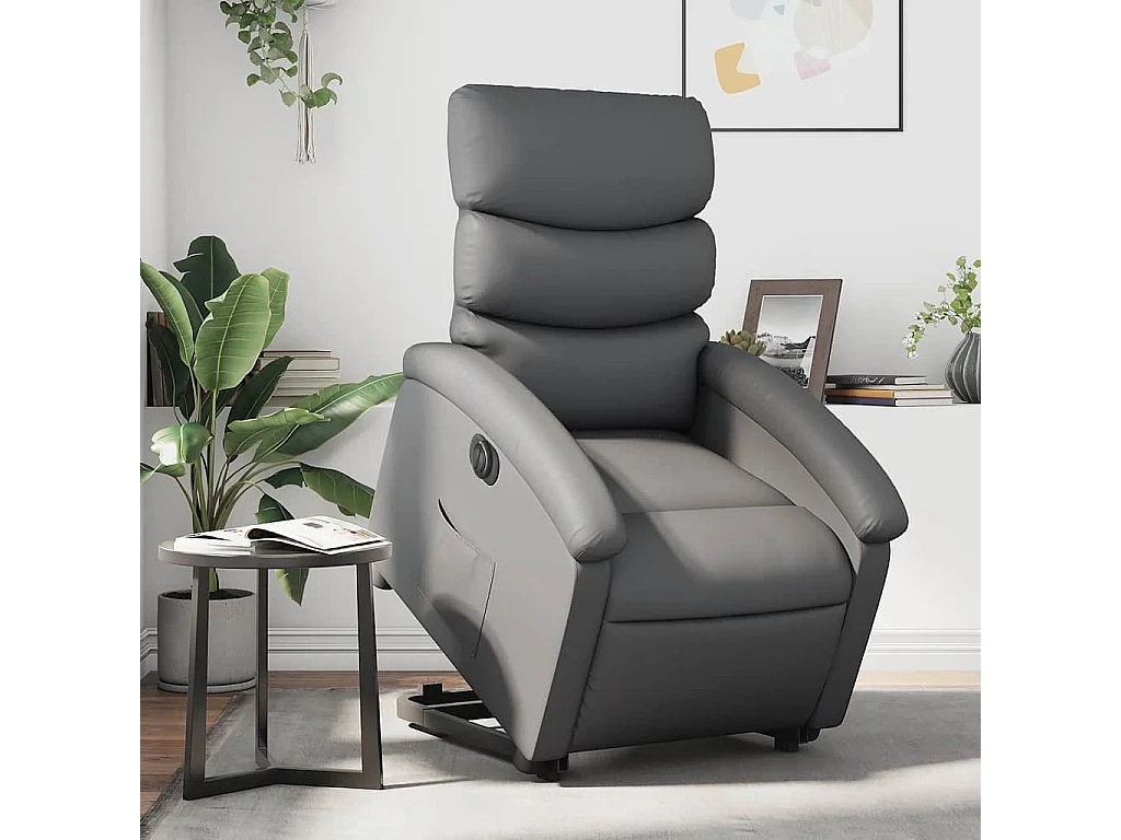 Fauteuil inclinable électrique gris similicuir