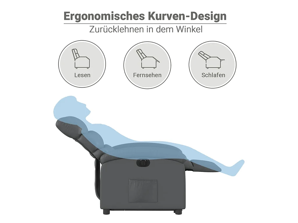 Fauteuil inclinable électrique gris similicuir