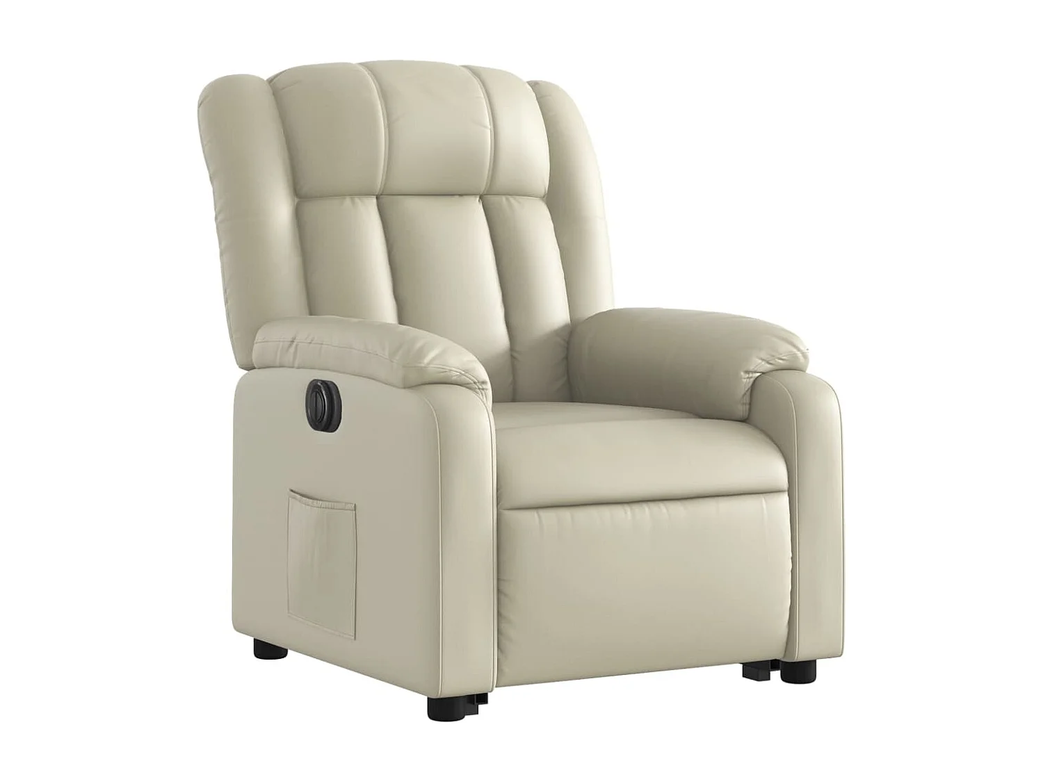 Fauteuil inclinable électrique crème similicuir