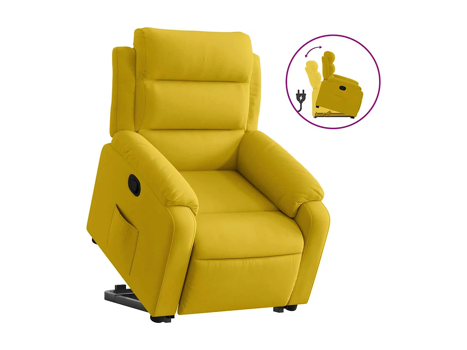 Fauteuil inclinable Jaune Velours