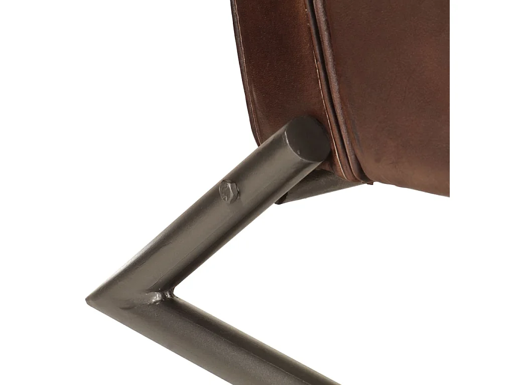 Fauteuil marron cuir véritable