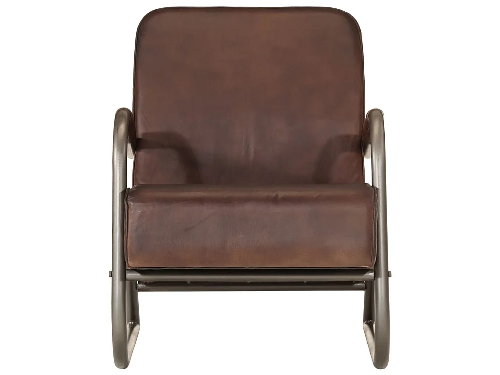 Sillón de cuero auténtico marrón