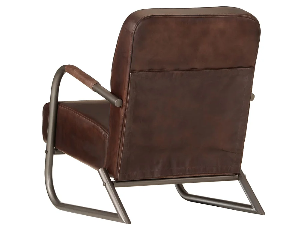 Sillón de cuero auténtico marrón
