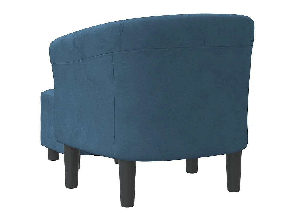 Sillón con taburete terciopelo azul oscuro