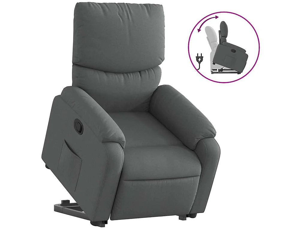 Fauteuil inclinable Gris foncé Tissu