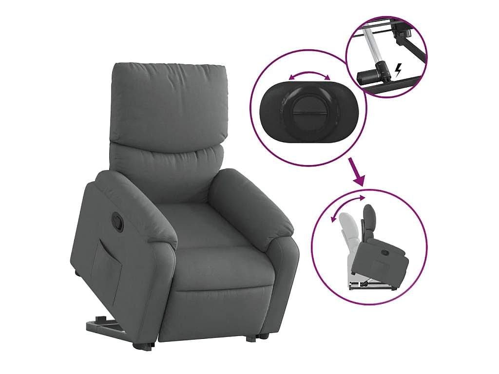 Fauteuil inclinable Gris foncé Tissu