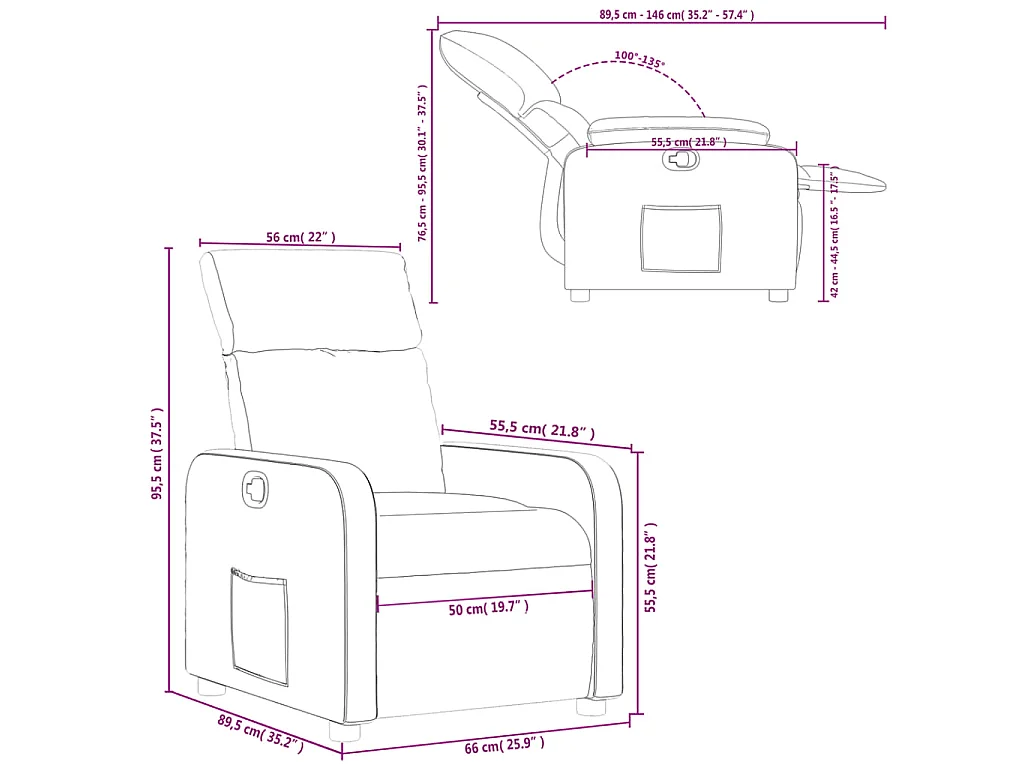 Relaxsessel Taupe Stoff