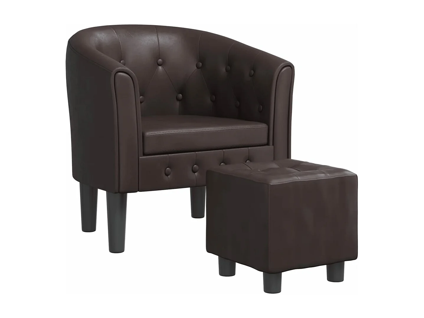 Chaise cabriolet avec repose-pied marron similicuir