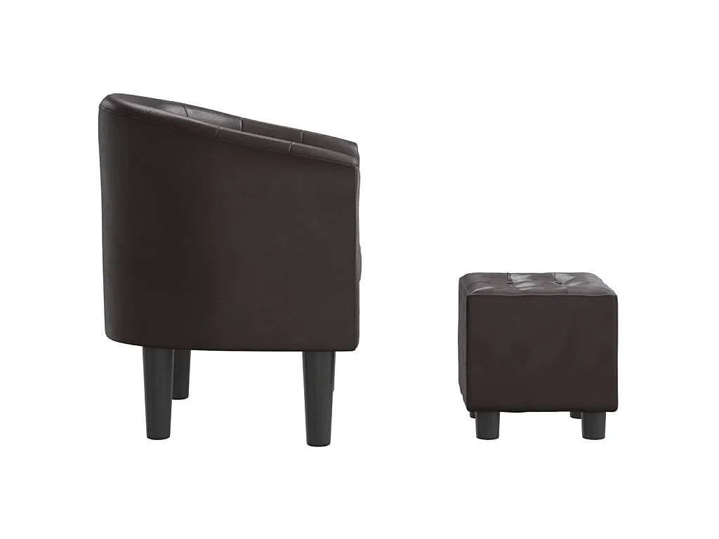 Chaise cabriolet avec repose-pied marron similicuir