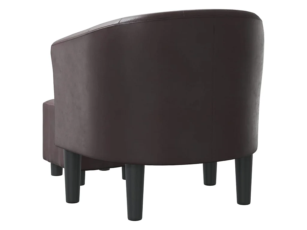 Chaise cabriolet avec repose-pied marron similicuir
