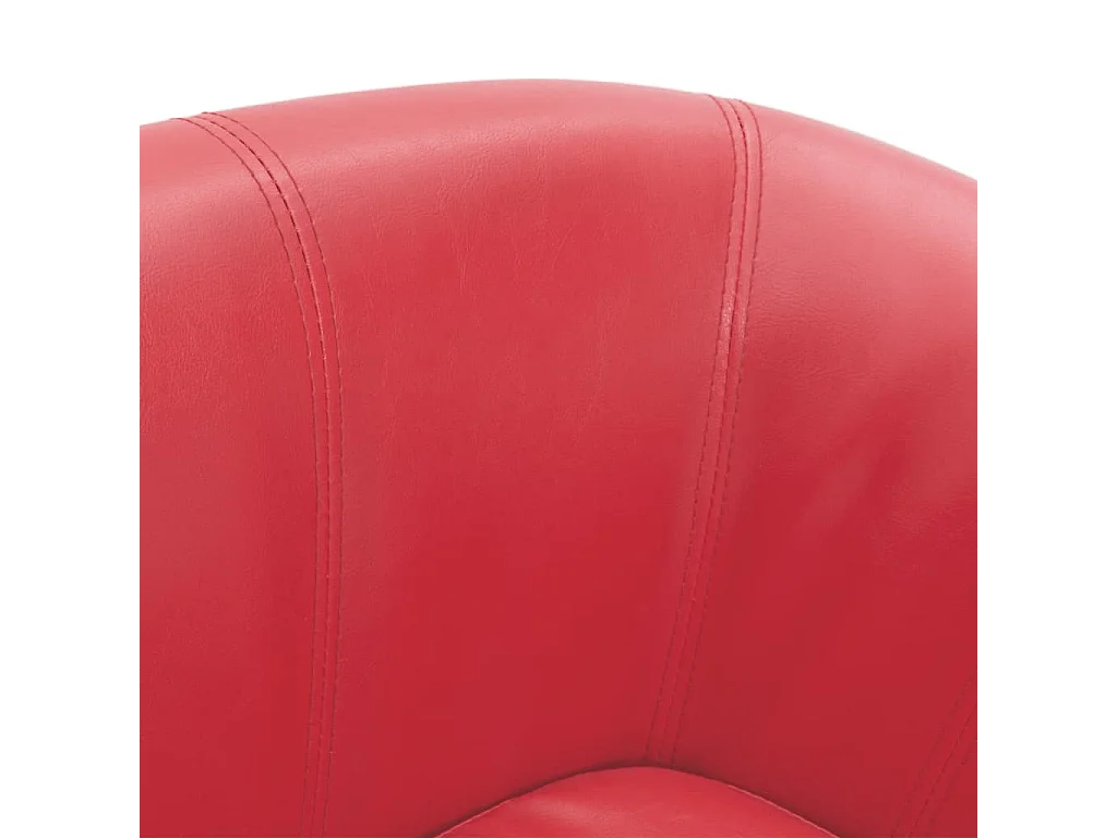 Fauteuil avec repose-pied rouge similicuir