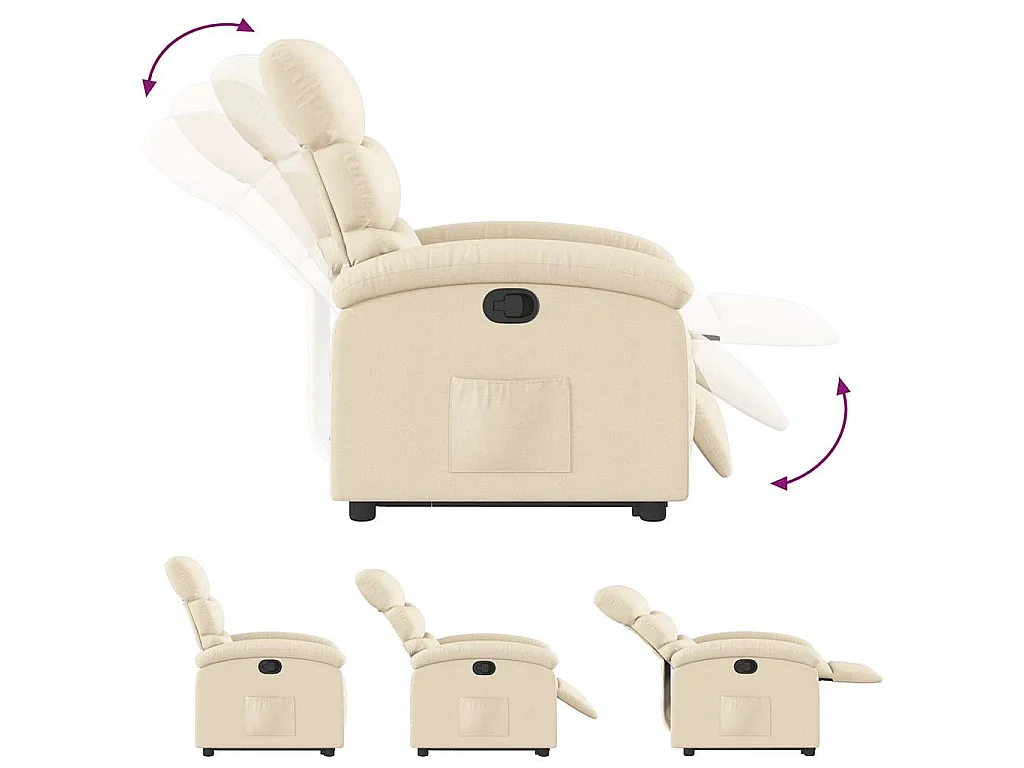 Relaxsessel mit Aufstehhilfe Creme Stoff