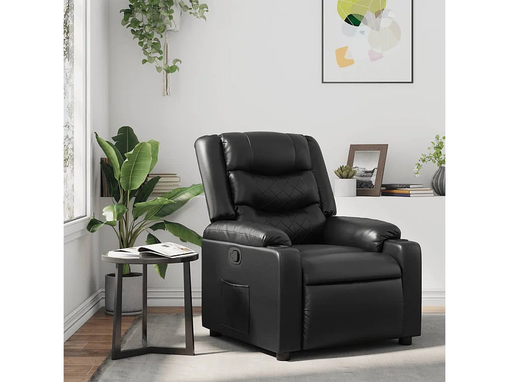 Fauteuil inclinable Noir Similicuir