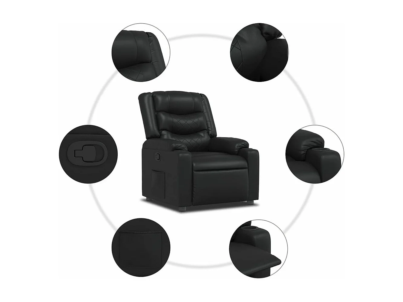 Fauteuil inclinable Noir Similicuir