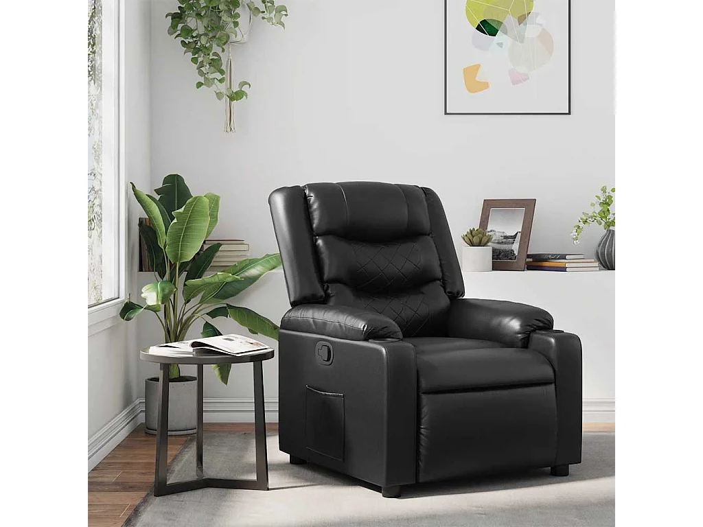 Fauteuil inclinable Noir Similicuir