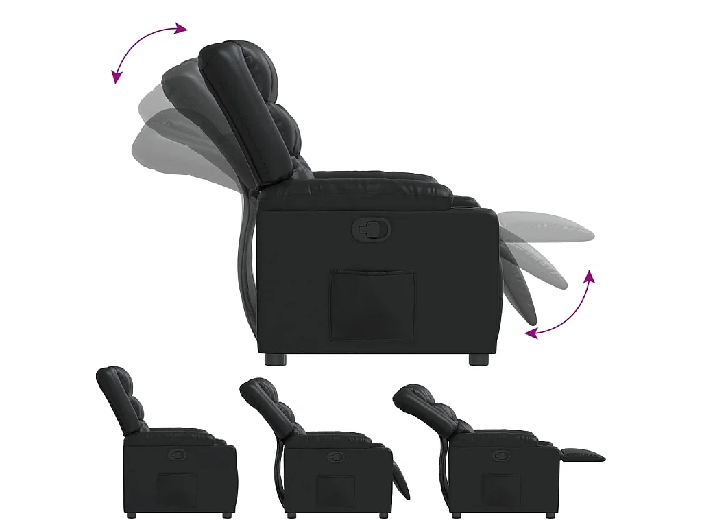 Fauteuil inclinable Noir Similicuir
