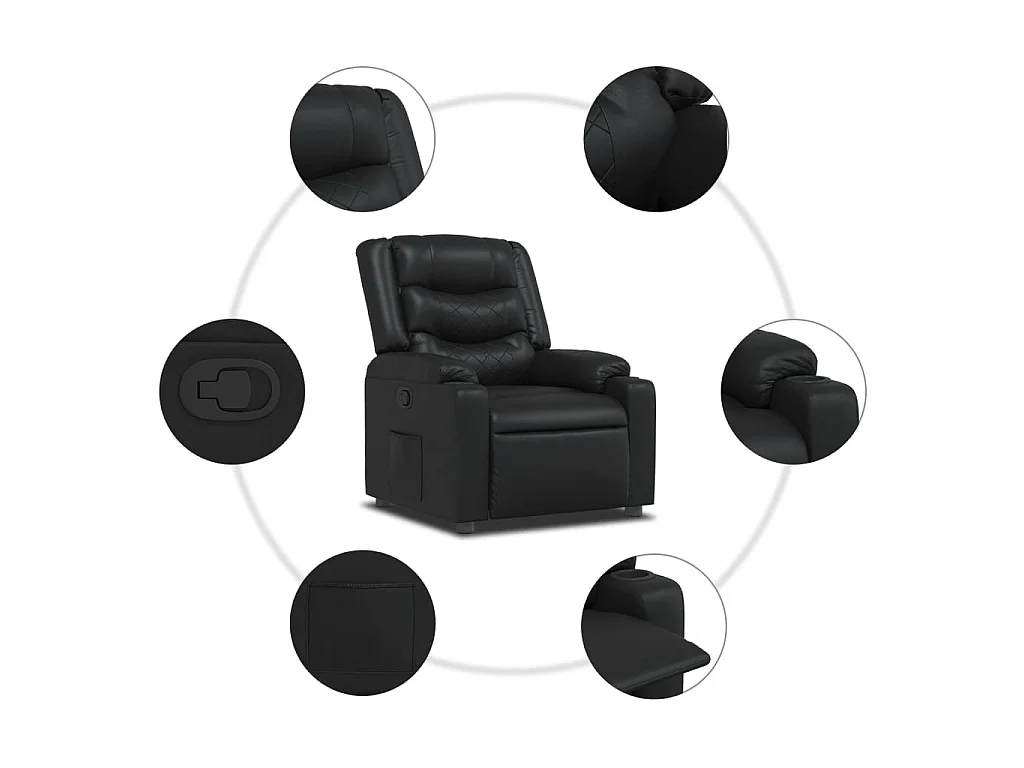 Fauteuil inclinable Noir Similicuir