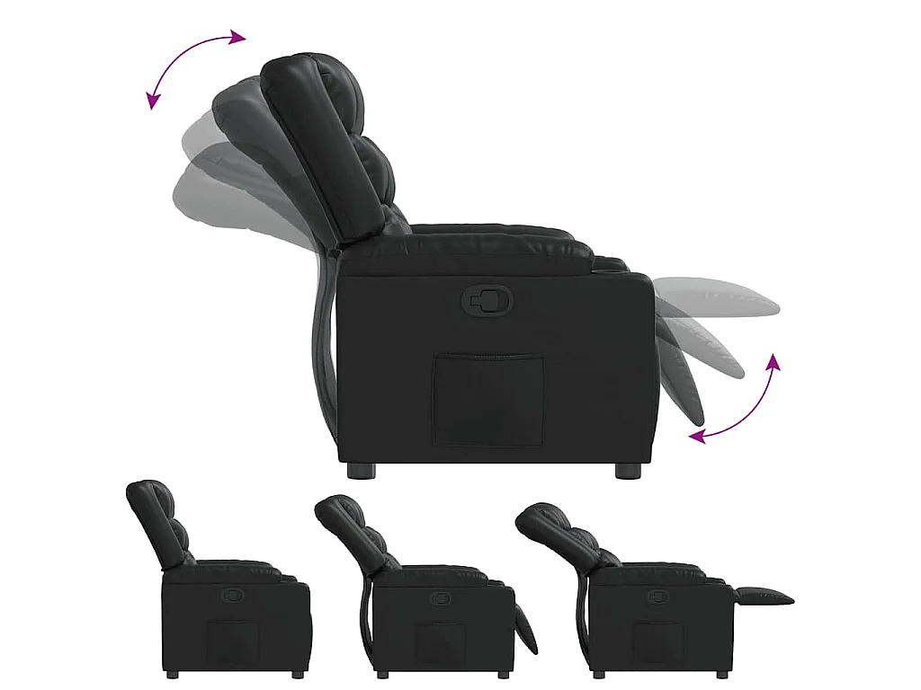 Fauteuil inclinable Noir Similicuir