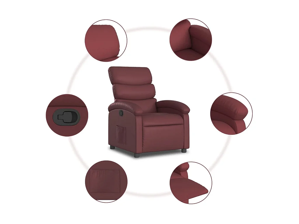 Fauteuil inclinable Rouge bordeaux Similicuir