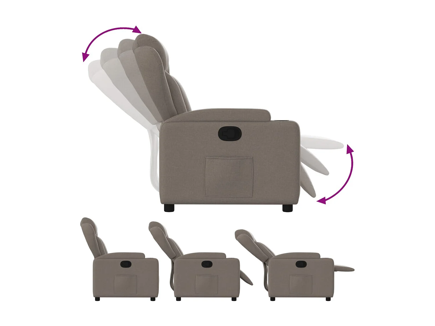 Relaxsessel Taupe Stoff