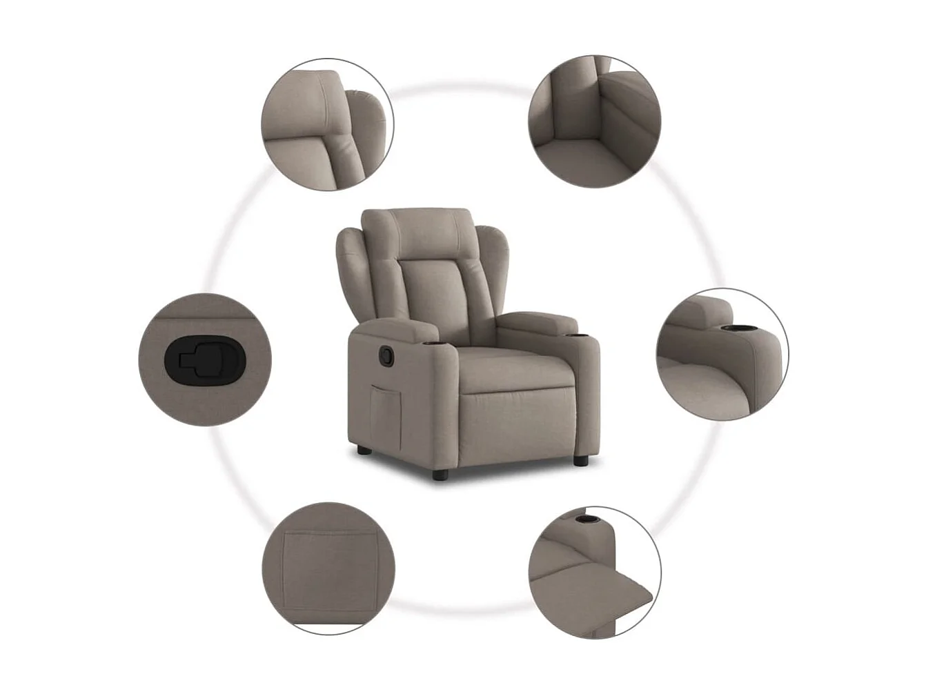 Relaxsessel Taupe Stoff