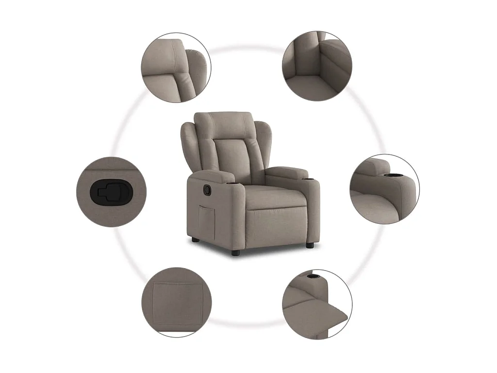 Fauteuil inclinable Taupe Tissu