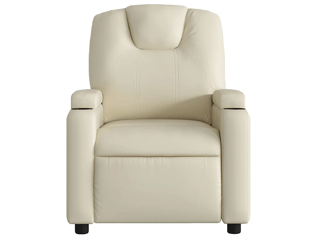 Fauteuil de massage inclinable électrique crème similicuir