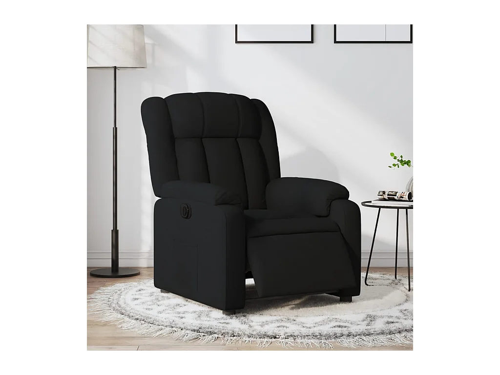 Fauteuil inclinable électrique Noir Tissu