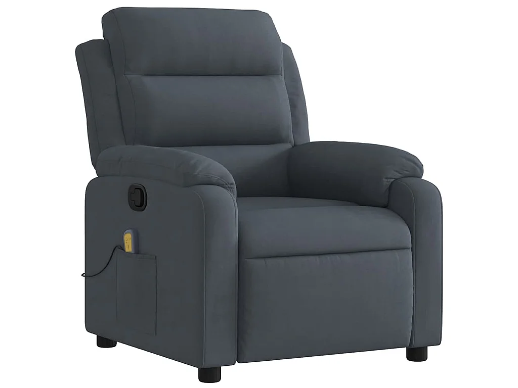 Massagesessel Dunkelgrau Samt
