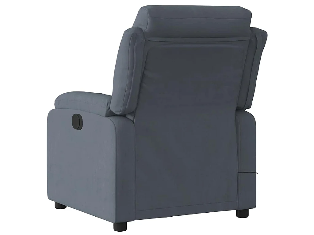 Massagesessel Dunkelgrau Samt