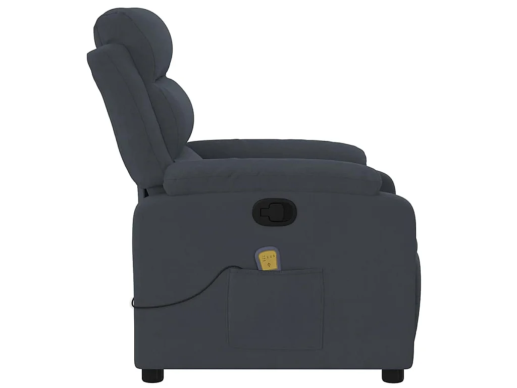 Massagesessel Dunkelgrau Samt
