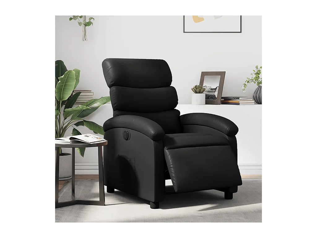 Fauteuil inclinable électrique Noir Similicuir
