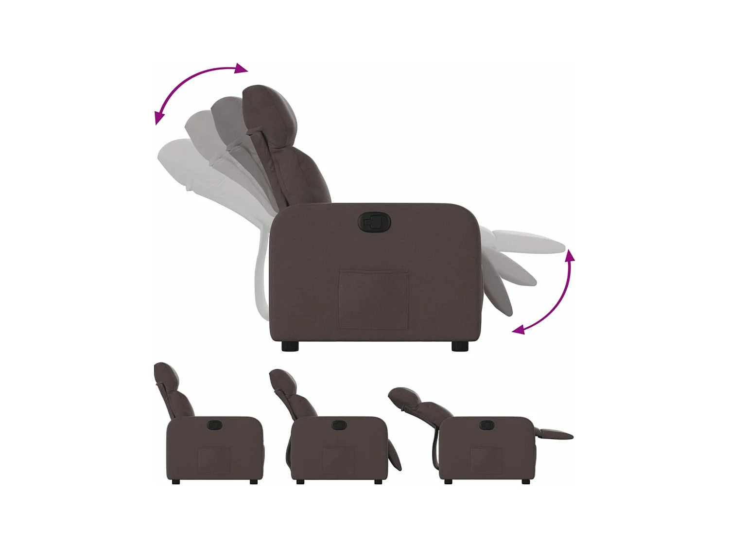 Fauteuil inclinable Marron foncé Tissu